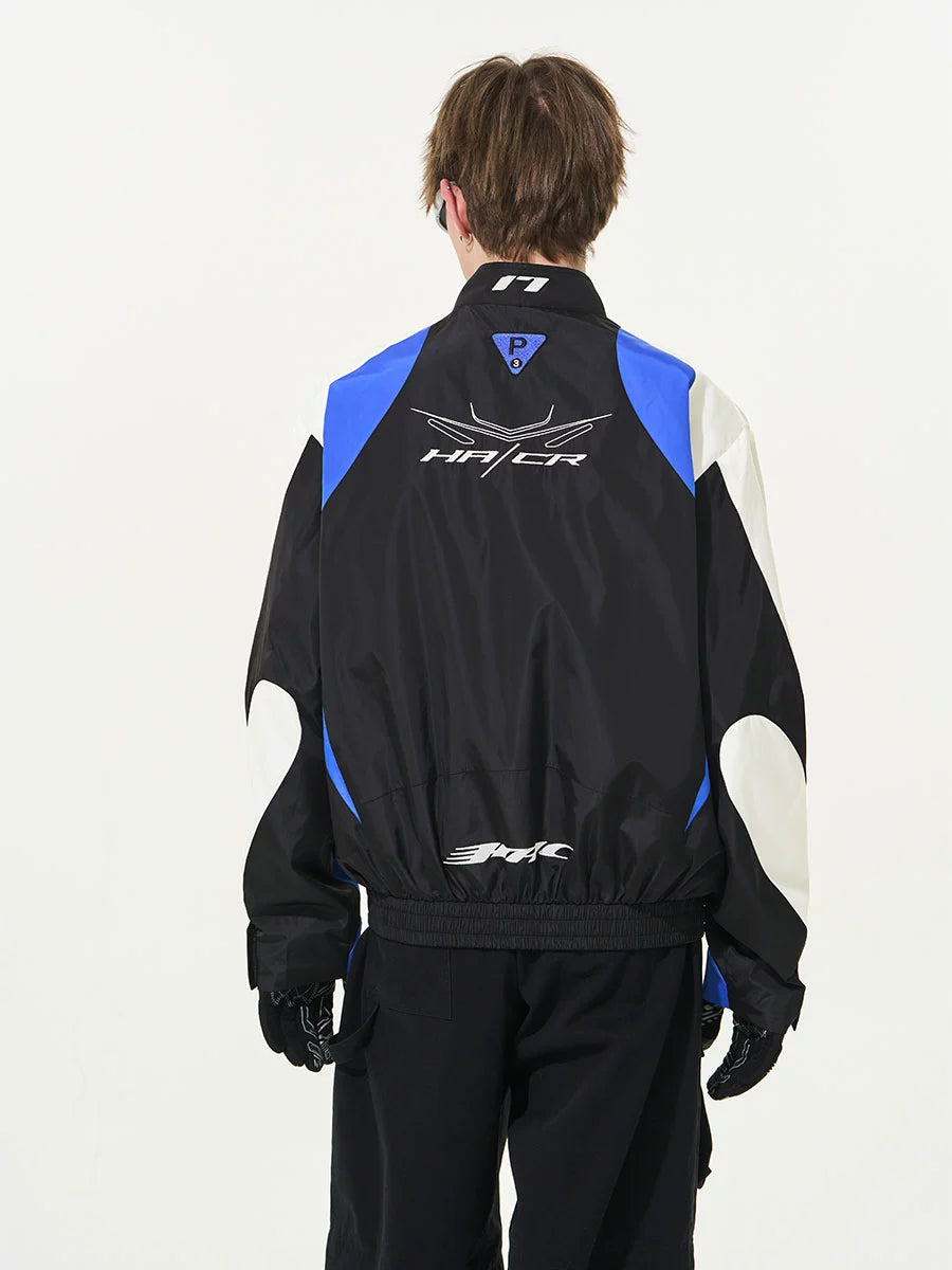 Harshandcruel Racing Embroidered Stand-up Collar Jacket