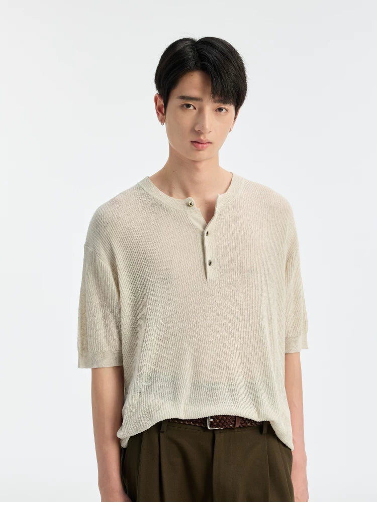 BUTTBILL Vintage Minimalist Knitted Tee