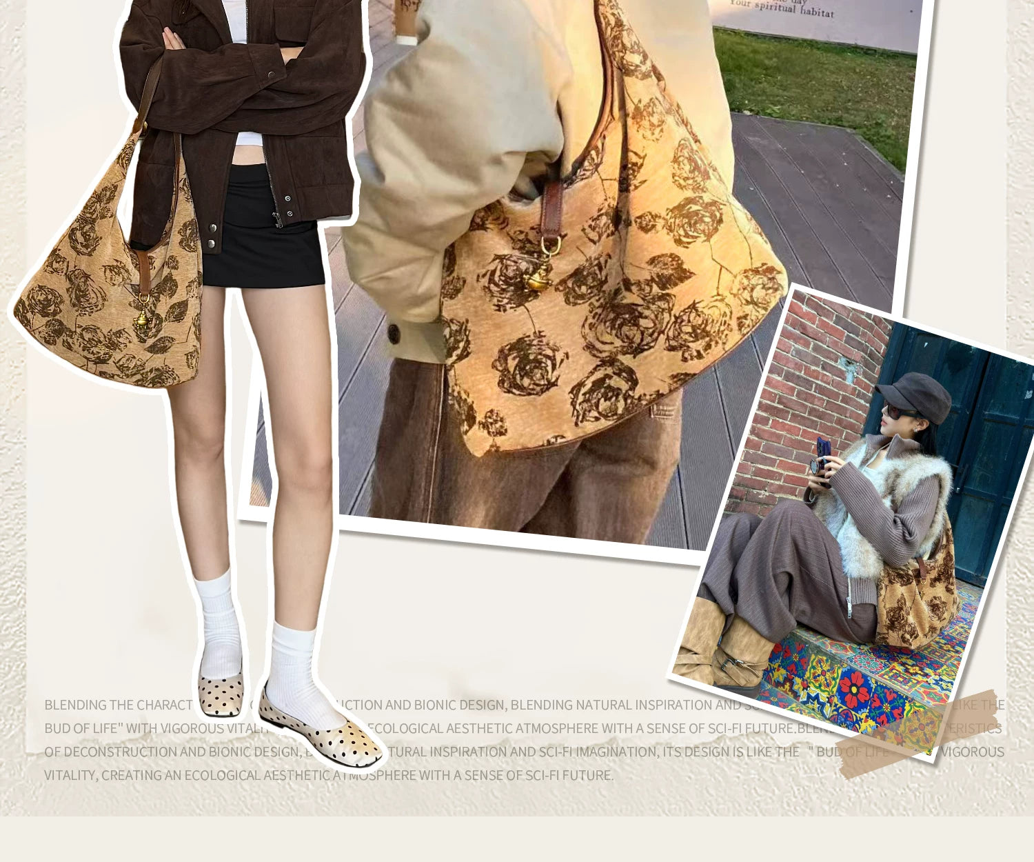 JACD Retro New Chinese-style Large-capacity Commuter Tote Bag
