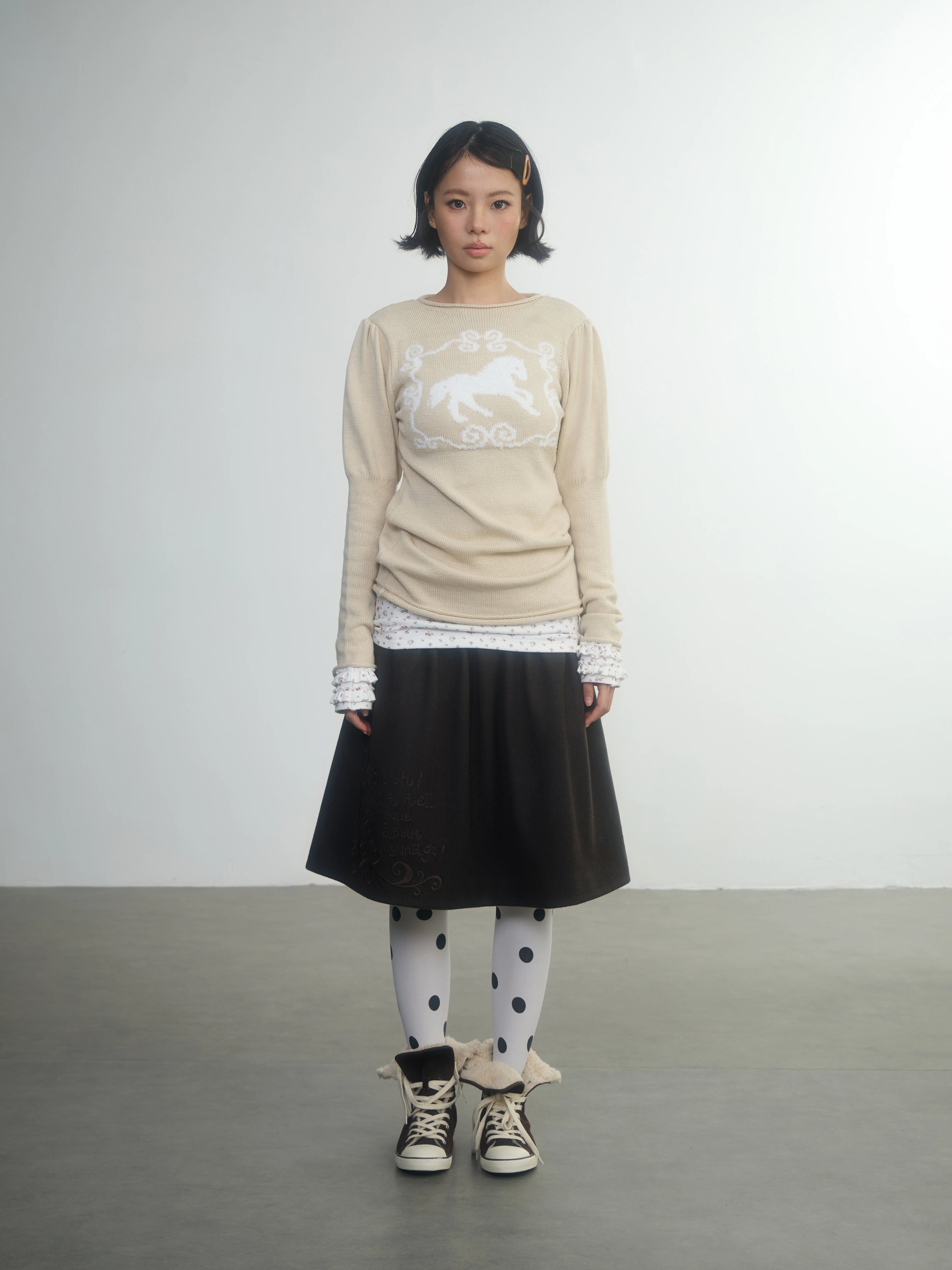 In Two Twos Fake Two Medium and Long Pony Sweaters