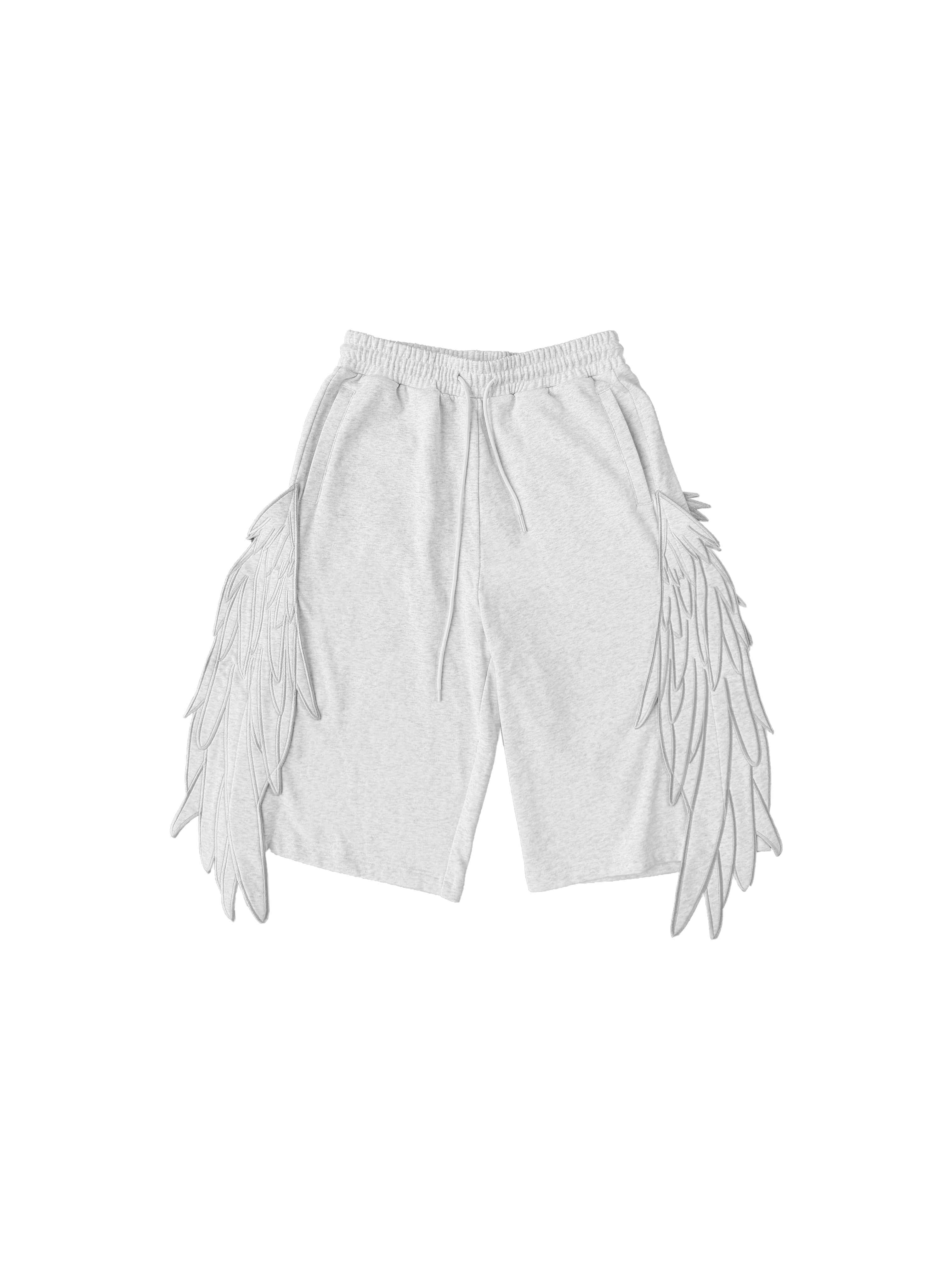 CHAI Spliced Patch Cropped Shorts