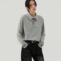 Sameuoo Double Polo Neck Polo Dot Long Sleeve