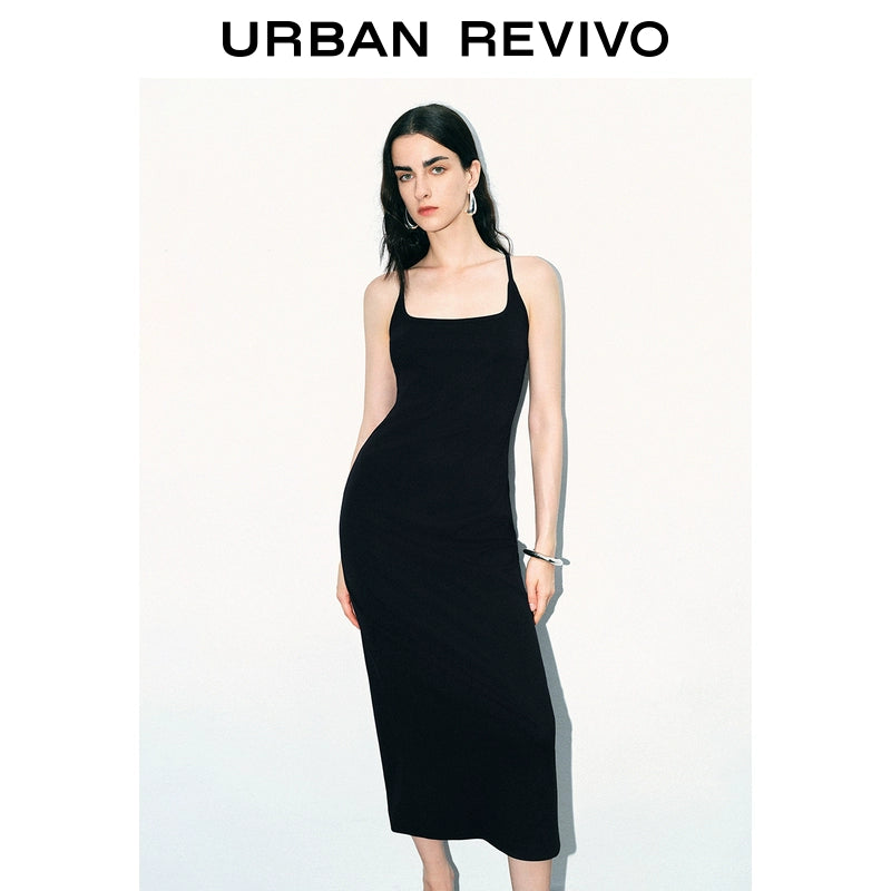 URBAN REVIVO Minimalist Back Slim Sleeveless Dress