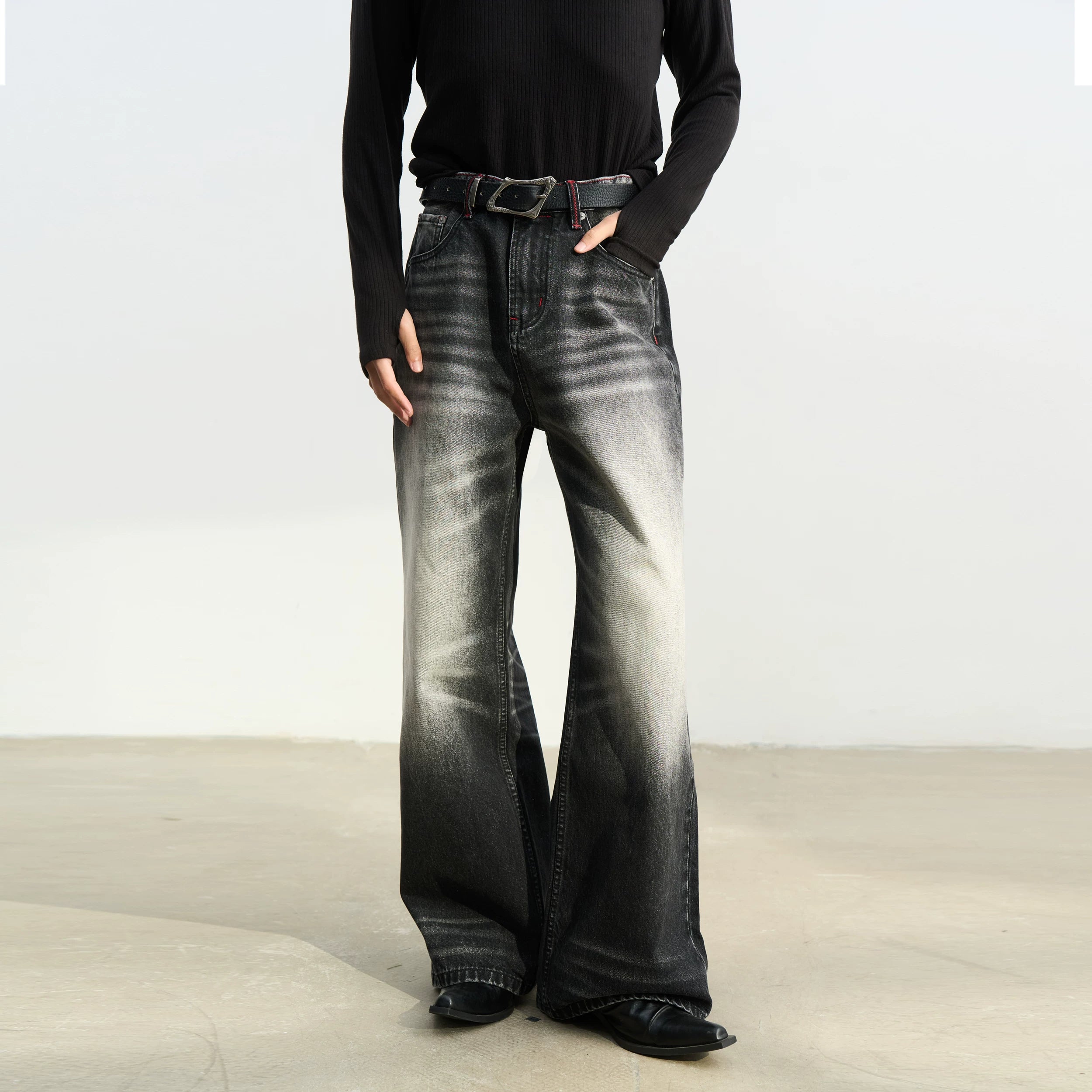 SOUTHFISH Retro Handmade Cat Whisker Jeans