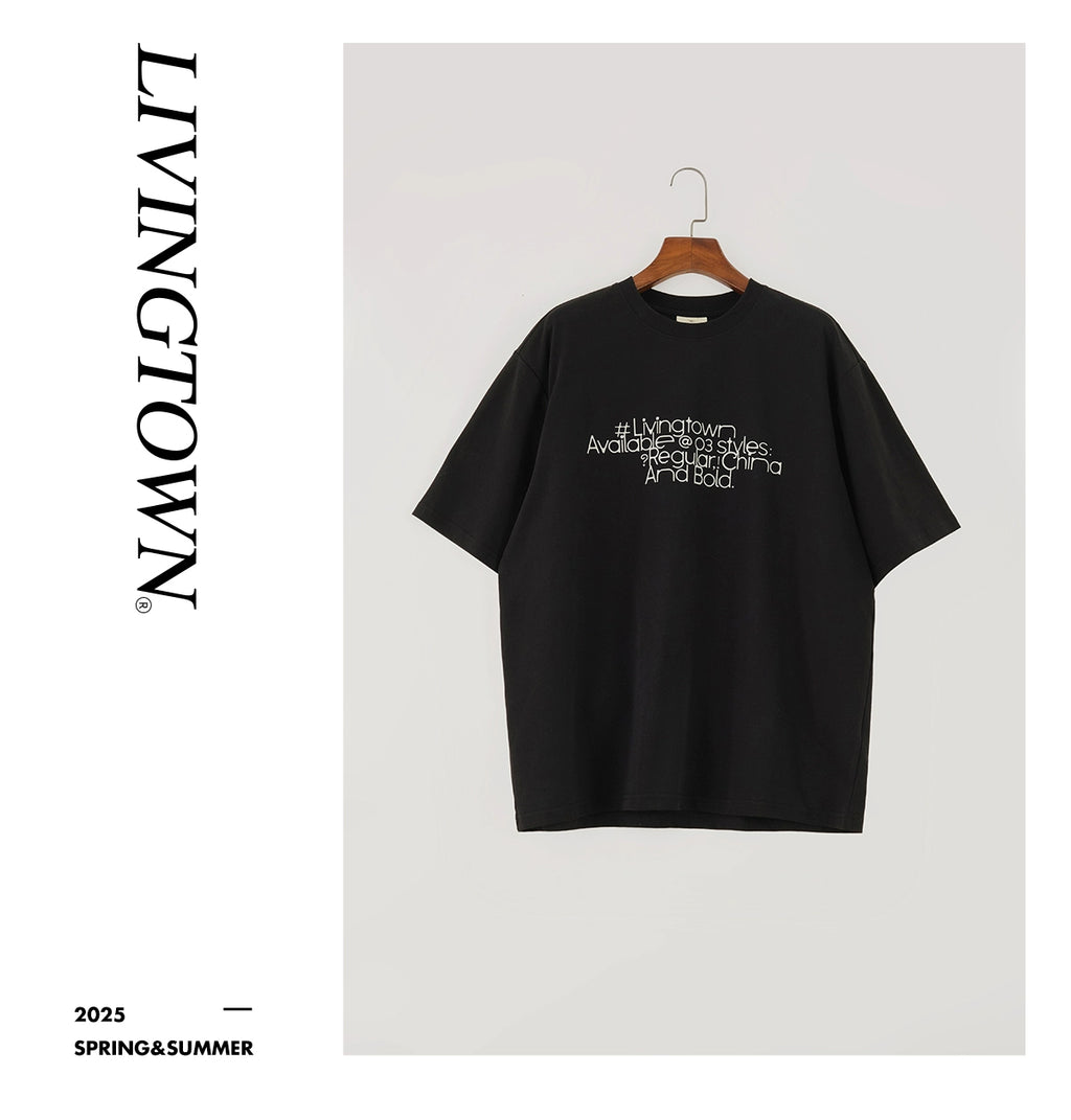 LIVINGTOWN Cool Star Font Slogan Printed Tee