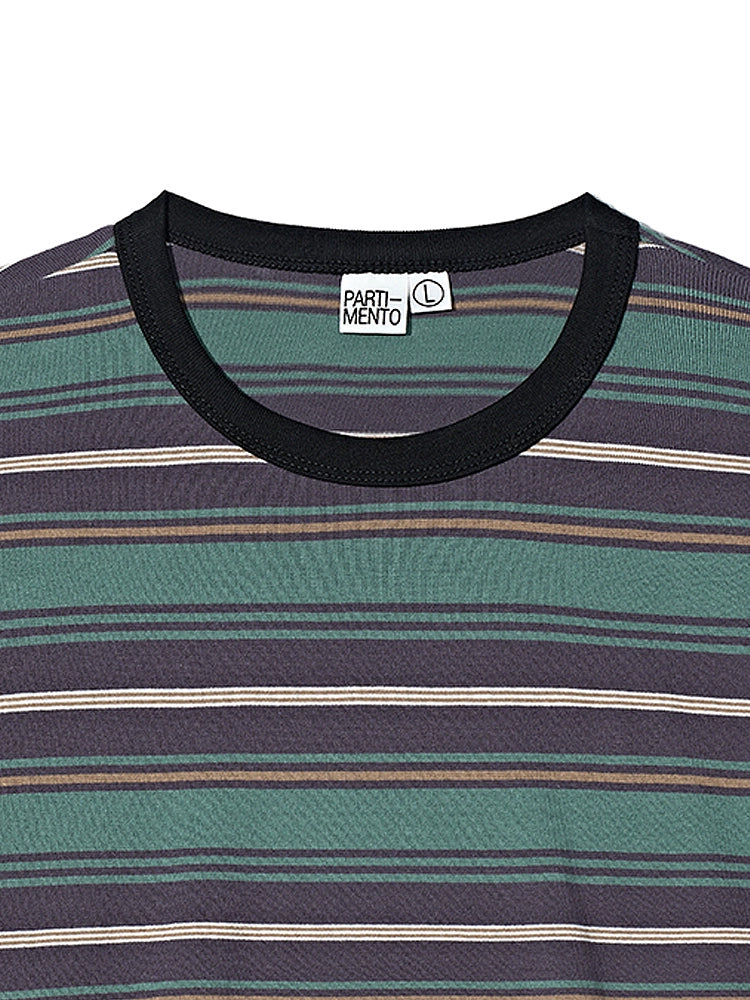 PARTIMENTO Contrast Loose Striped Tee