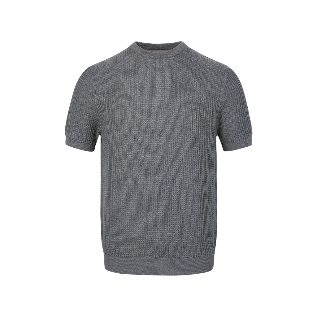 MADWITCH Simple Texture Waffle Knitting Tee