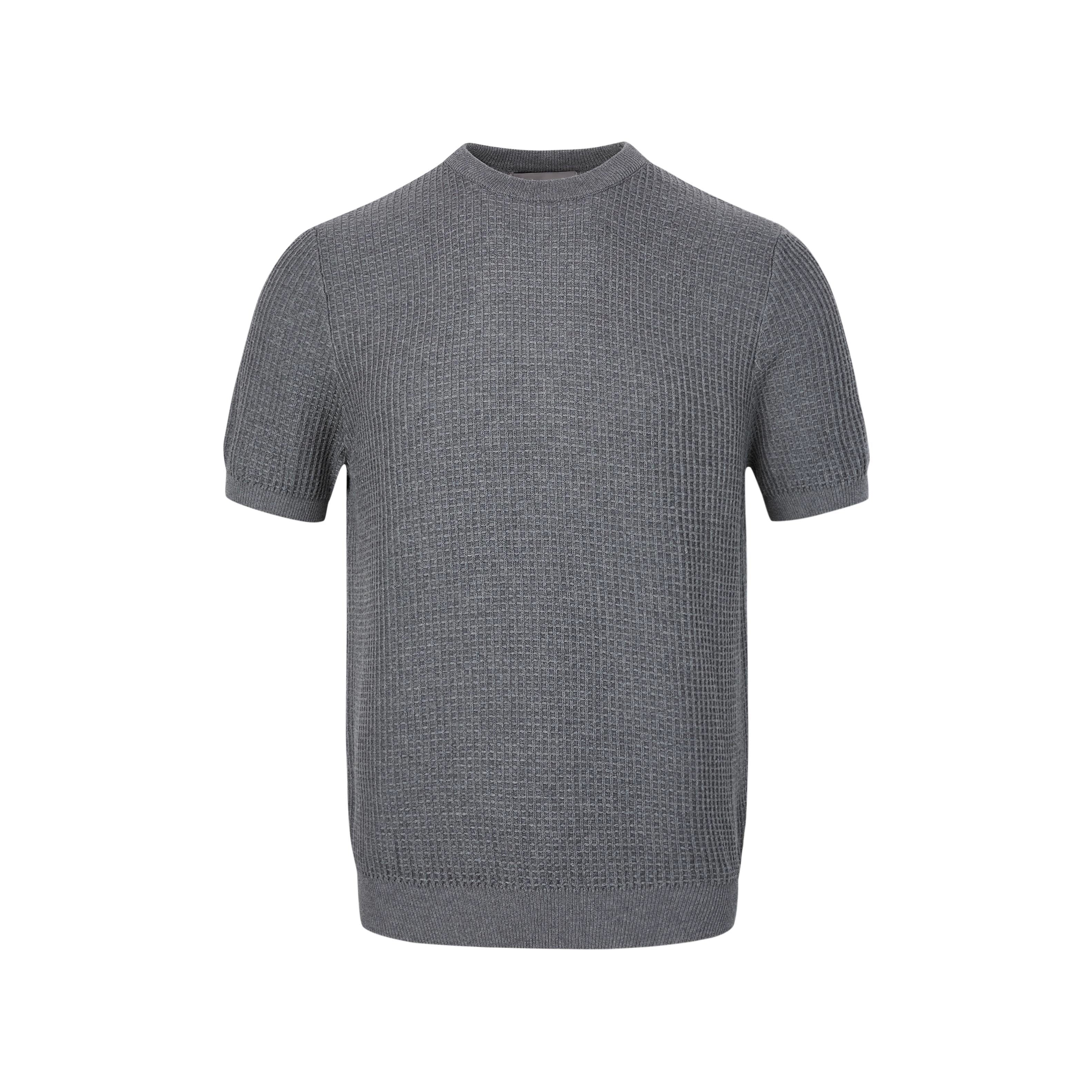 MADWITCH Simple Texture Waffle Knitting Tee