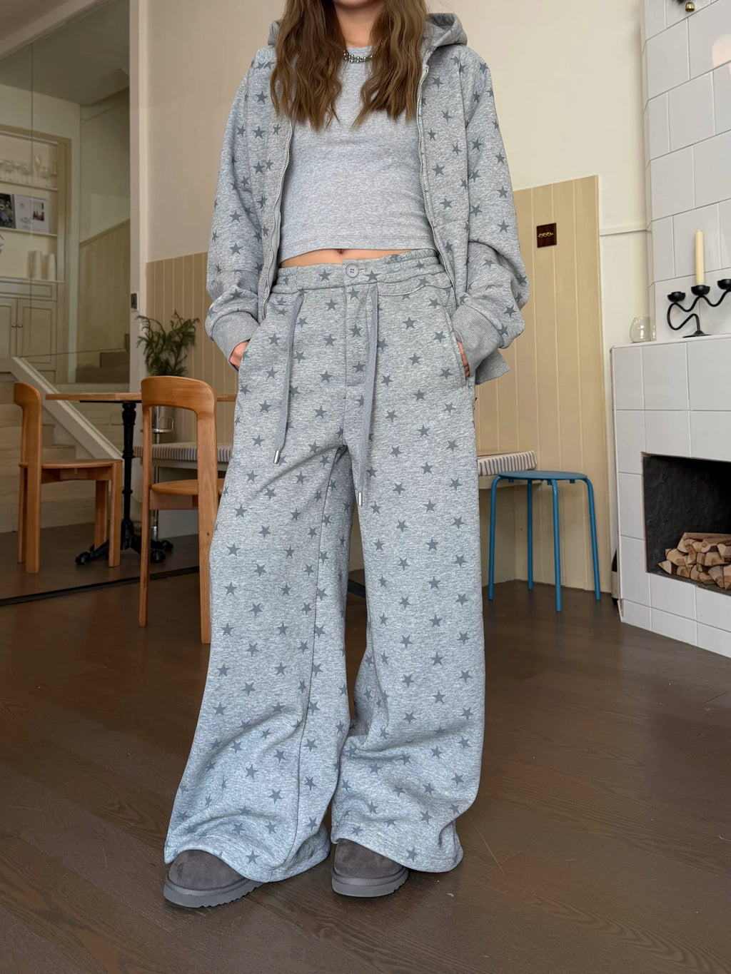 CCYE Fleece Star Full Print Casual Sweatpants