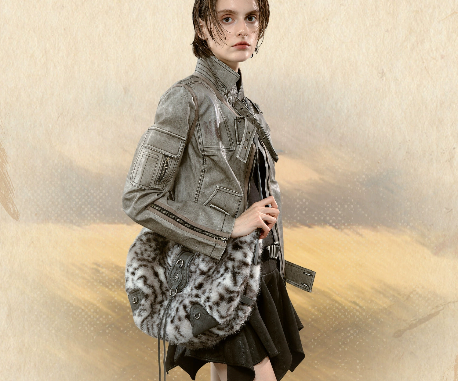 JACD Lazy Wind Mao Mao Shoulder Crossbody Bag