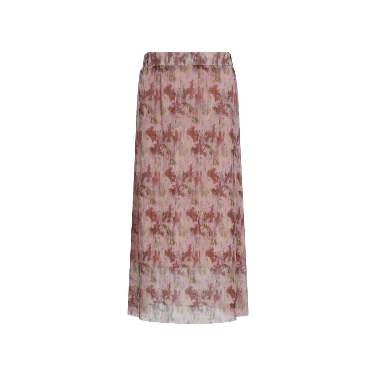 FUNKYFUN Floral Full-printed Pleated Texture A-shaped Skirt