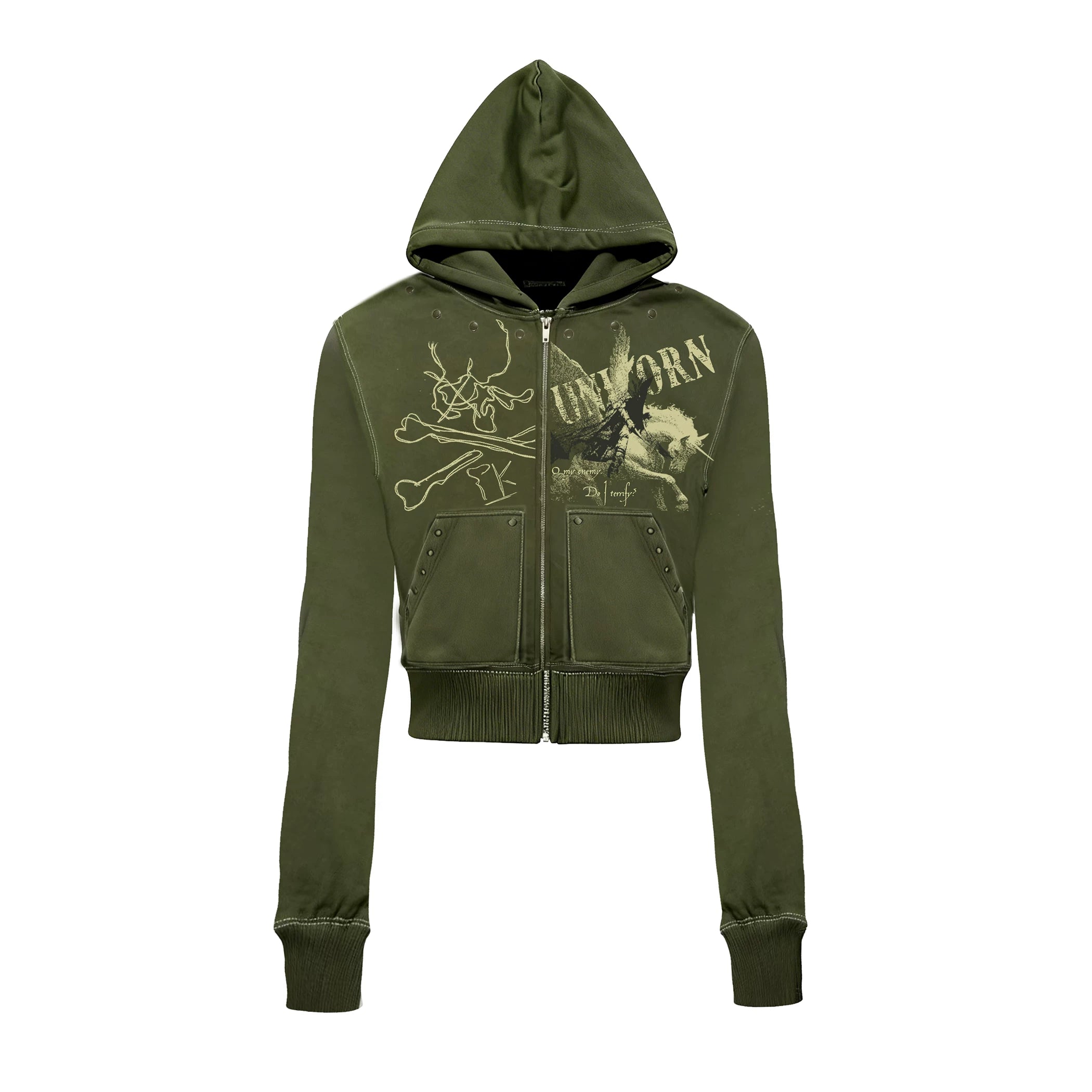 PAIKI Magic Ride Unicorn Cardigan Hooded Fleece Sweater