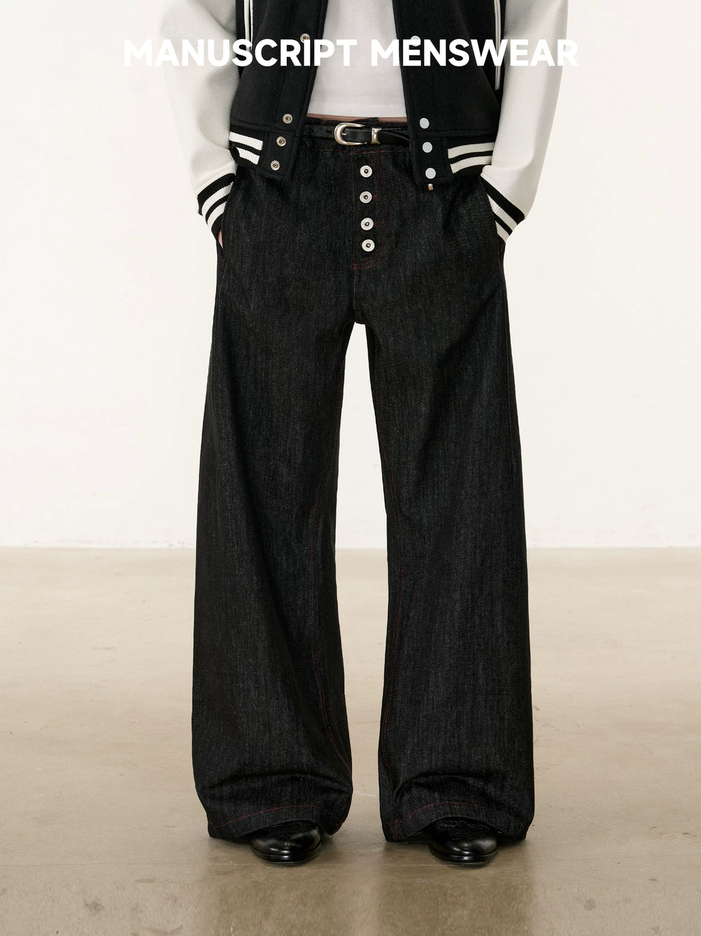 MANUSCRIPT Five-button I-pleated Low-rise Jeans