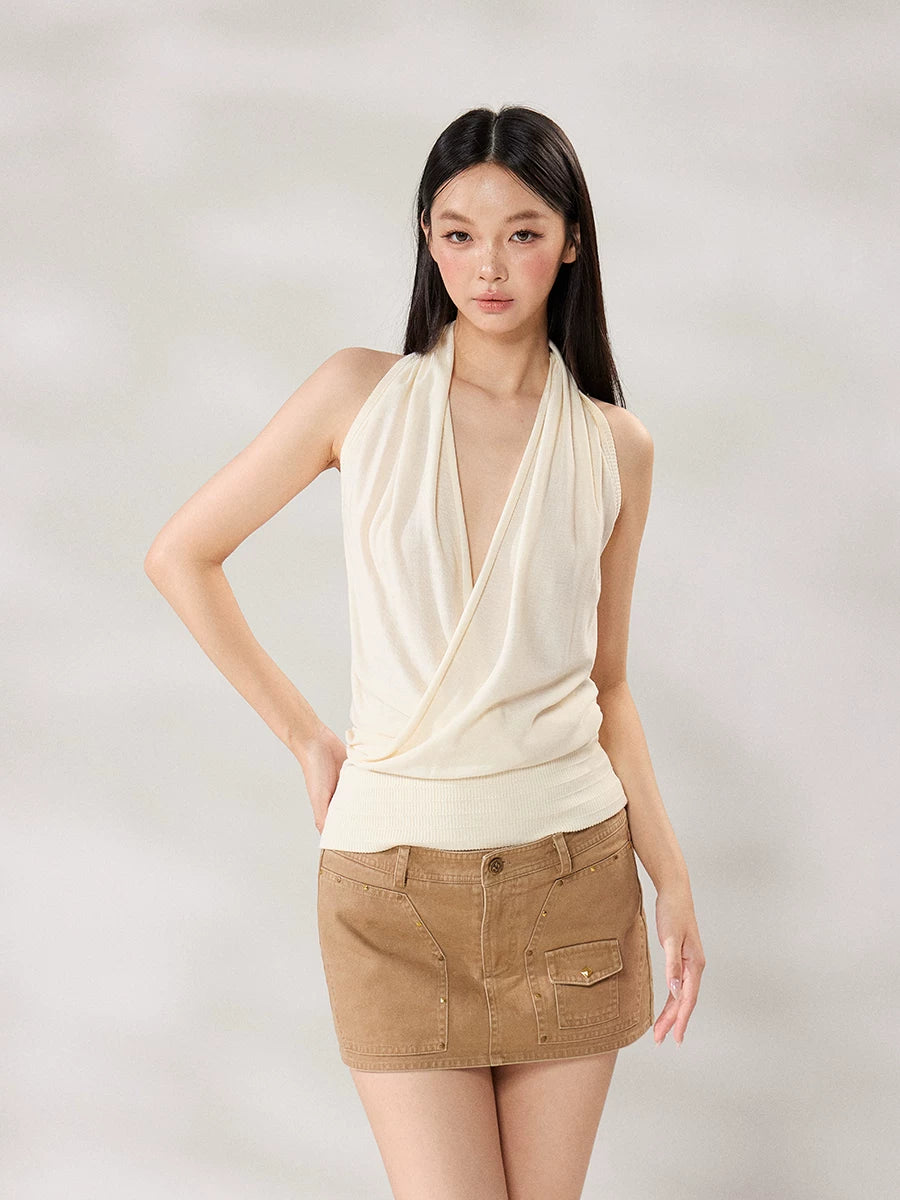 WITHMIN Neck-hanging Sleeveless Thin Vest