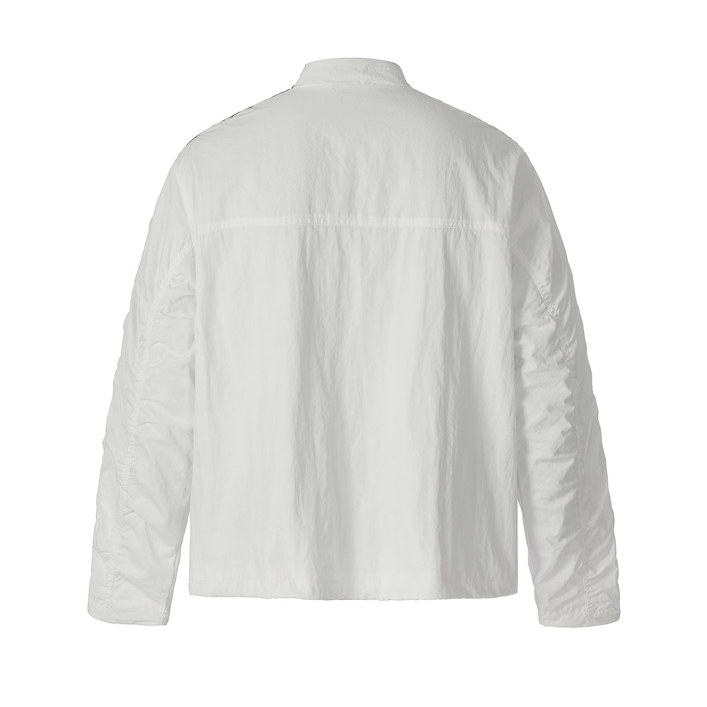 11KN 11K Nylon Zip-Up Jacket with Striped Embroidery