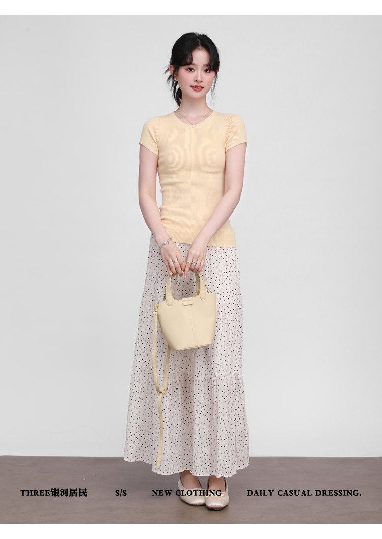 Three High Waist Polka Dot Skirts