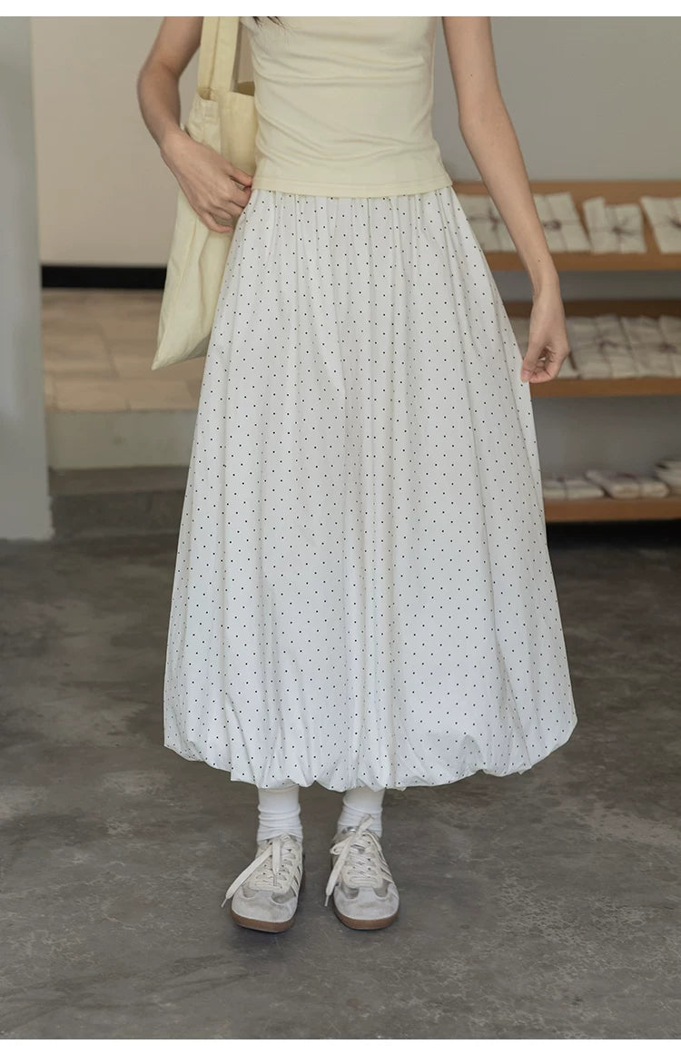 XUJING Temperament Polka Dot Bud Skirt