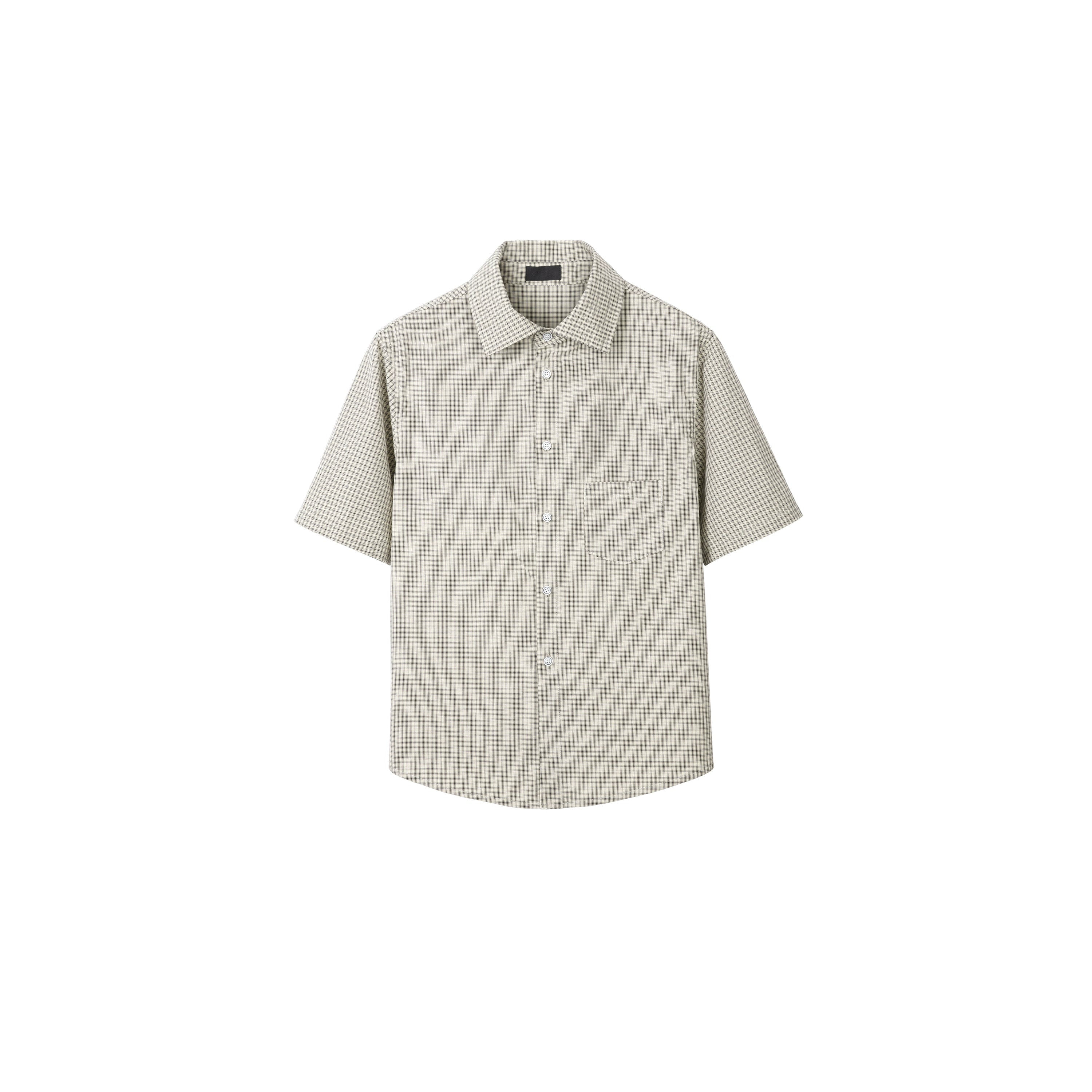 PLUS NO LOGO Versatile Plaid Short-sleeved Shirt