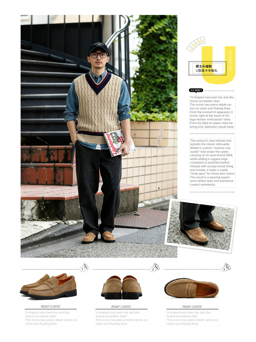 Maden High-end One-pedal Leather Casual Flip Leather Shoes