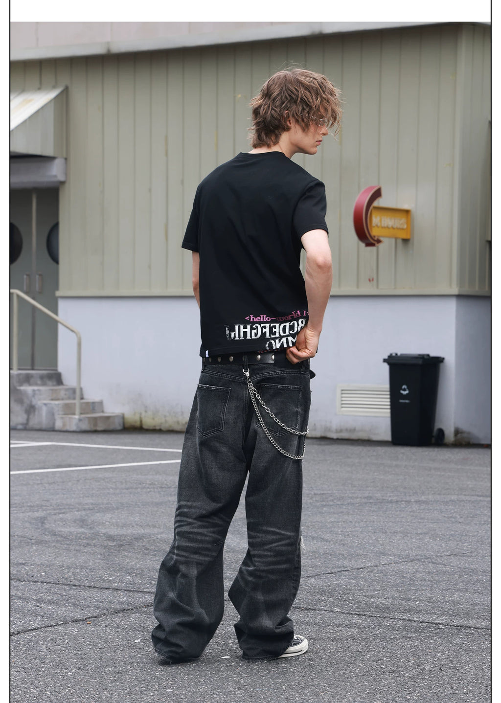 SAXGENWON Retro Hot Drill Front Shoulder Tee
