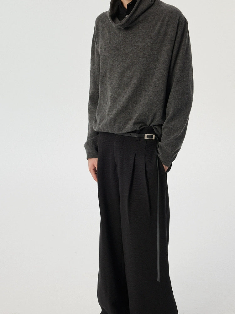 INTENT Swinging Neck Wool Bottomed Knitted Sweater