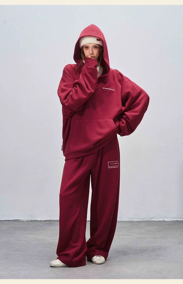 BJHG Red Corduroy Slack Sweatpants