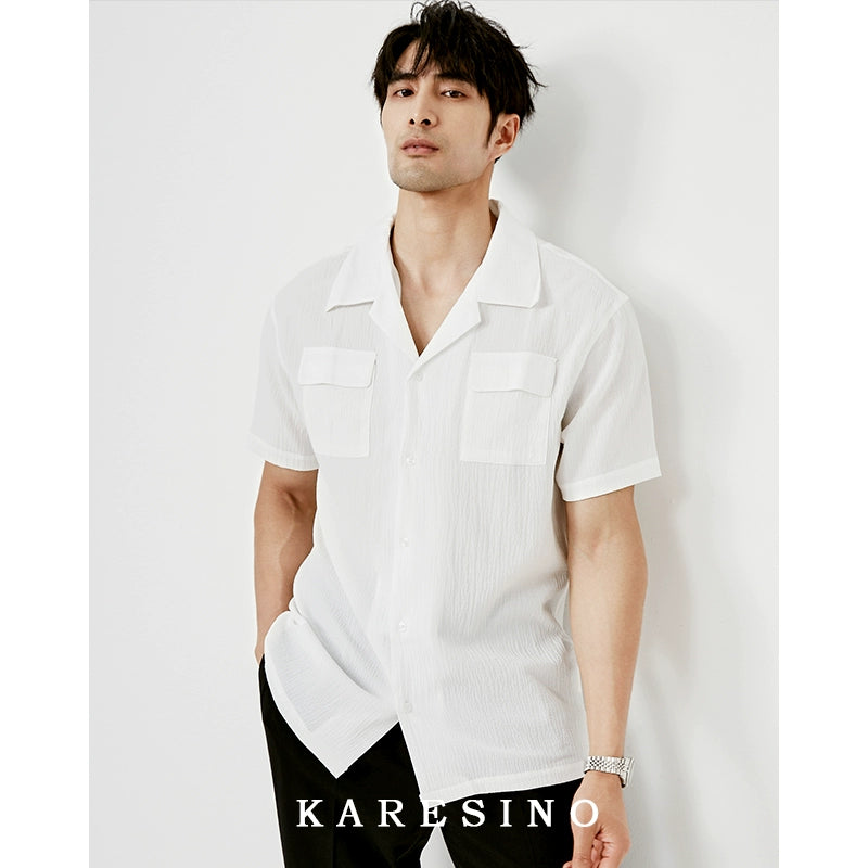 KARESINO Seersucker Breathable Casual Shirt