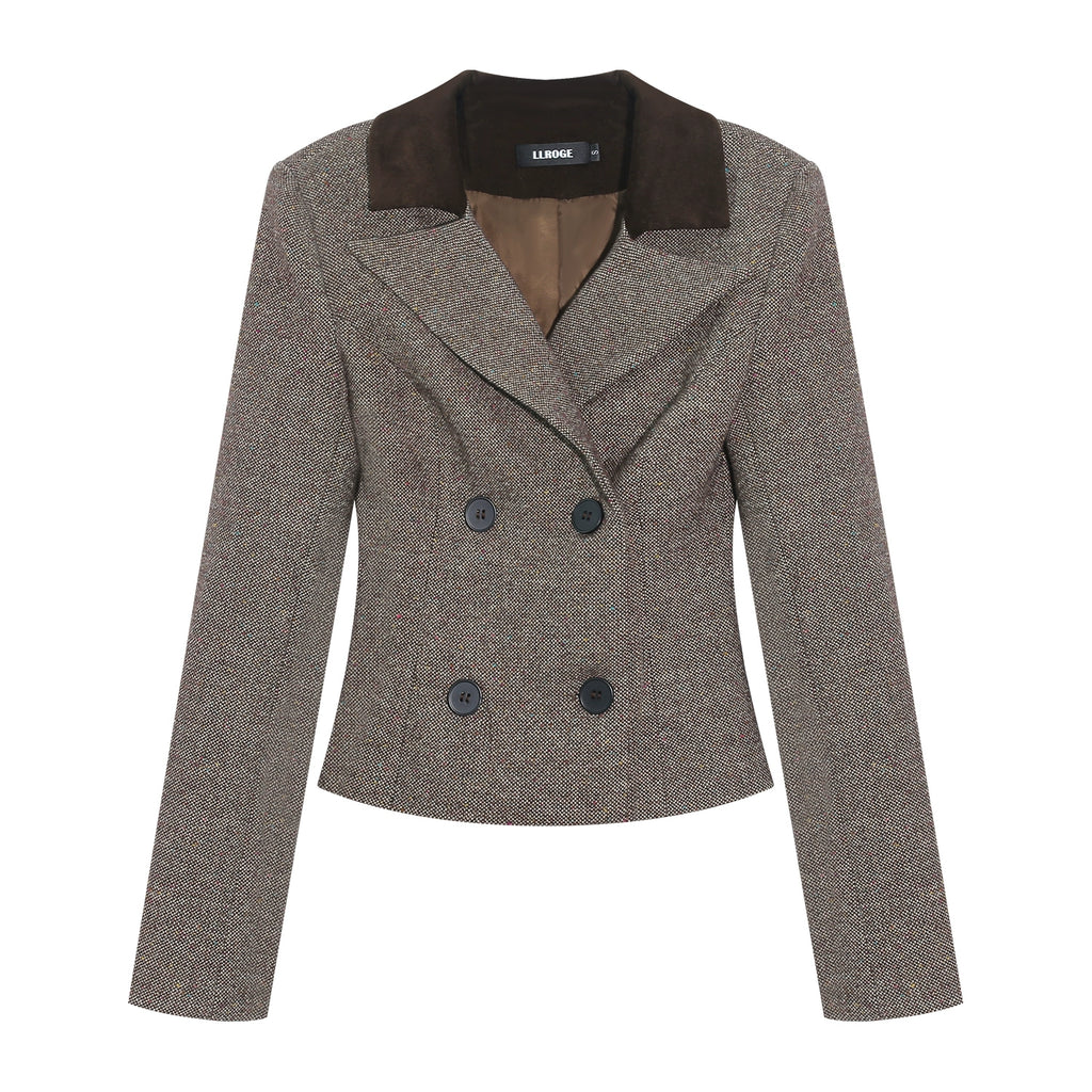 LLROGE Temperament Versatile Slim Fit Contrasting Color Blazer