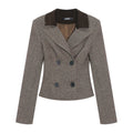 LLROGE Temperament Versatile Slim Fit Contrasting Color Blazer