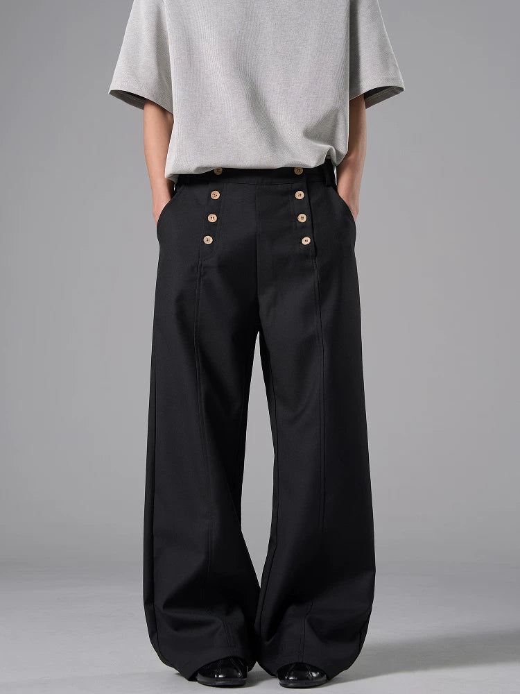 TRUQUEST Vintage Double-breasted Casual Pants