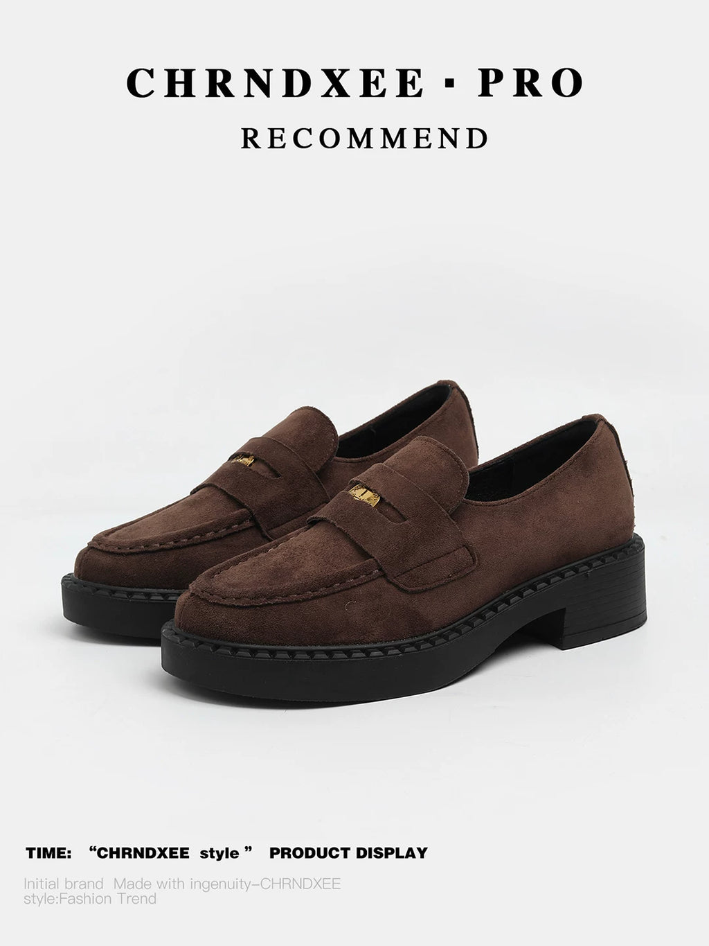 CHRNDXEE Retro Suede Platform Versatile Mary Jane Shoes