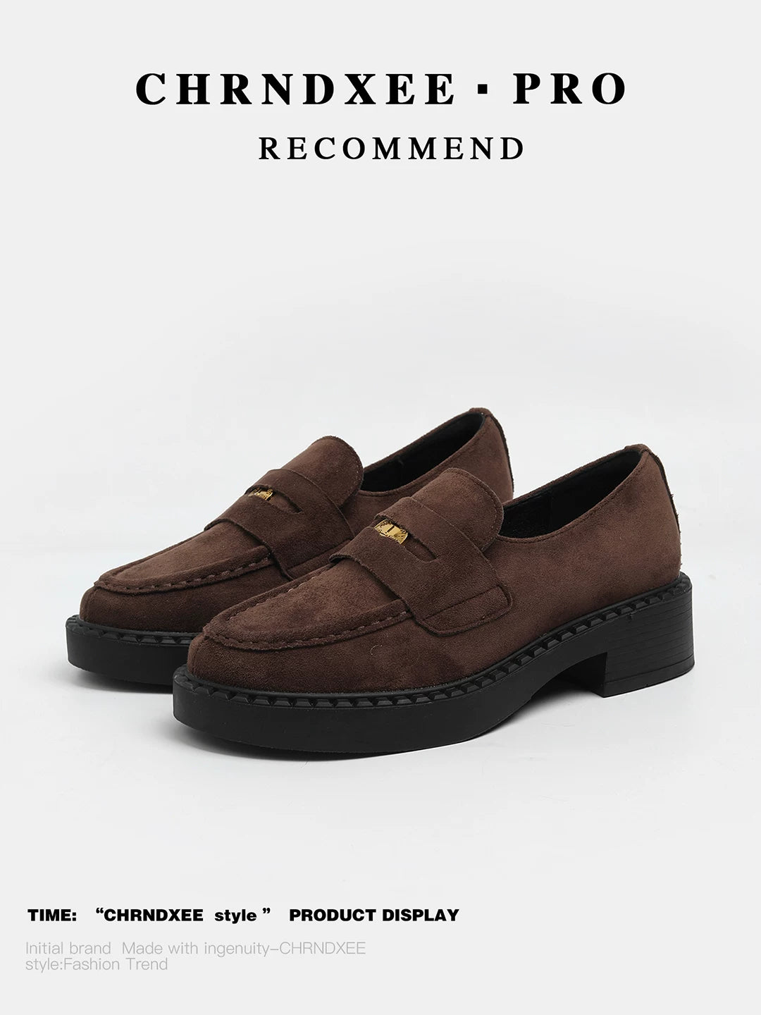 CHRNDXEE Retro Suede Platform Versatile Mary Jane Shoes