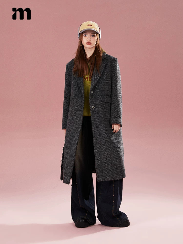 Imone Soft Waxy Shoulder Pads Turned Over Tweed Jacket