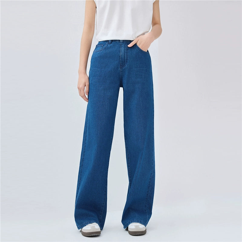 Giordano Slims Down Mid-rise Wide-leg Denim Trousers