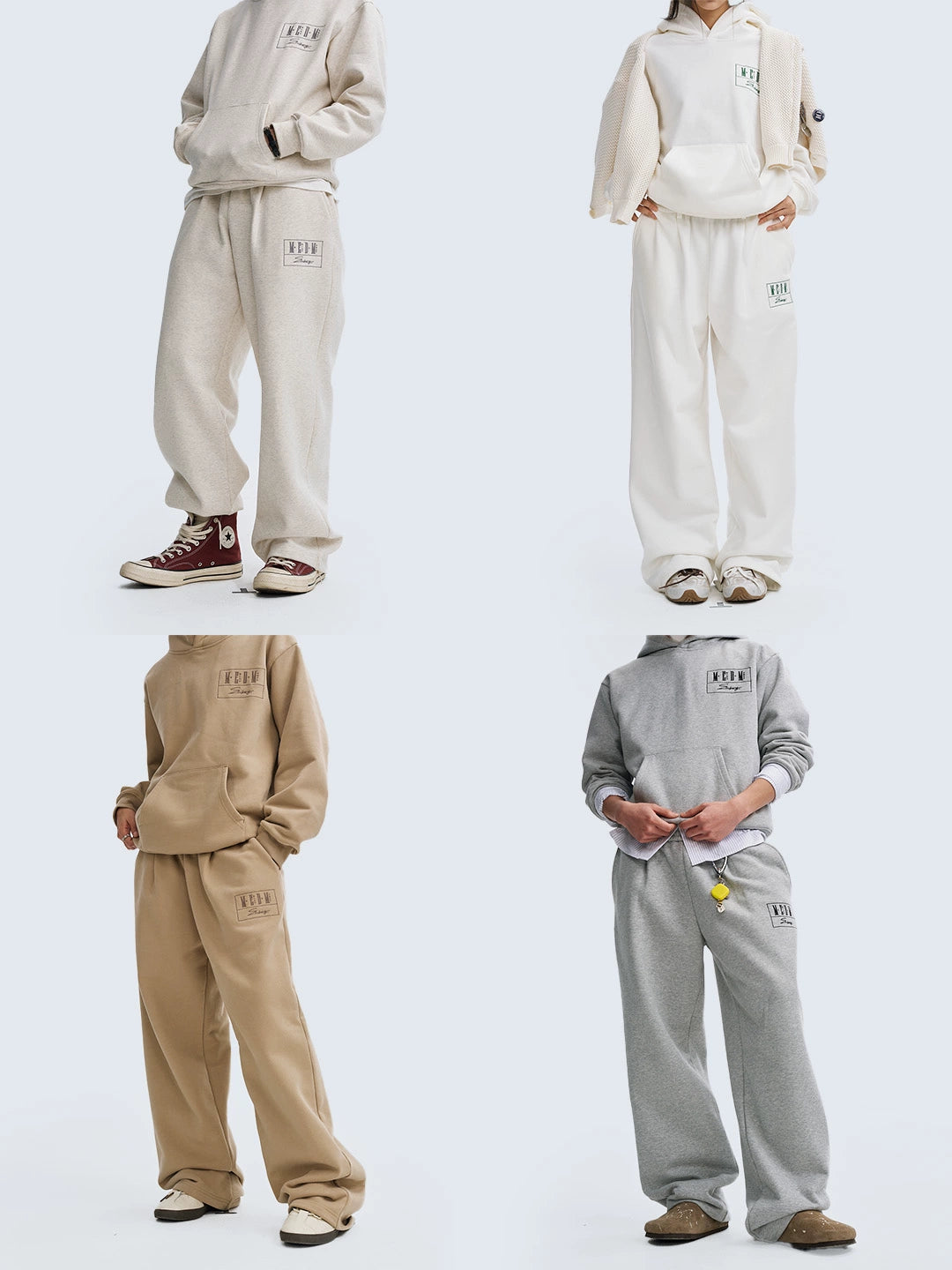 MEDM Flower-type Embroidered Hooded Sweater Casual Suit