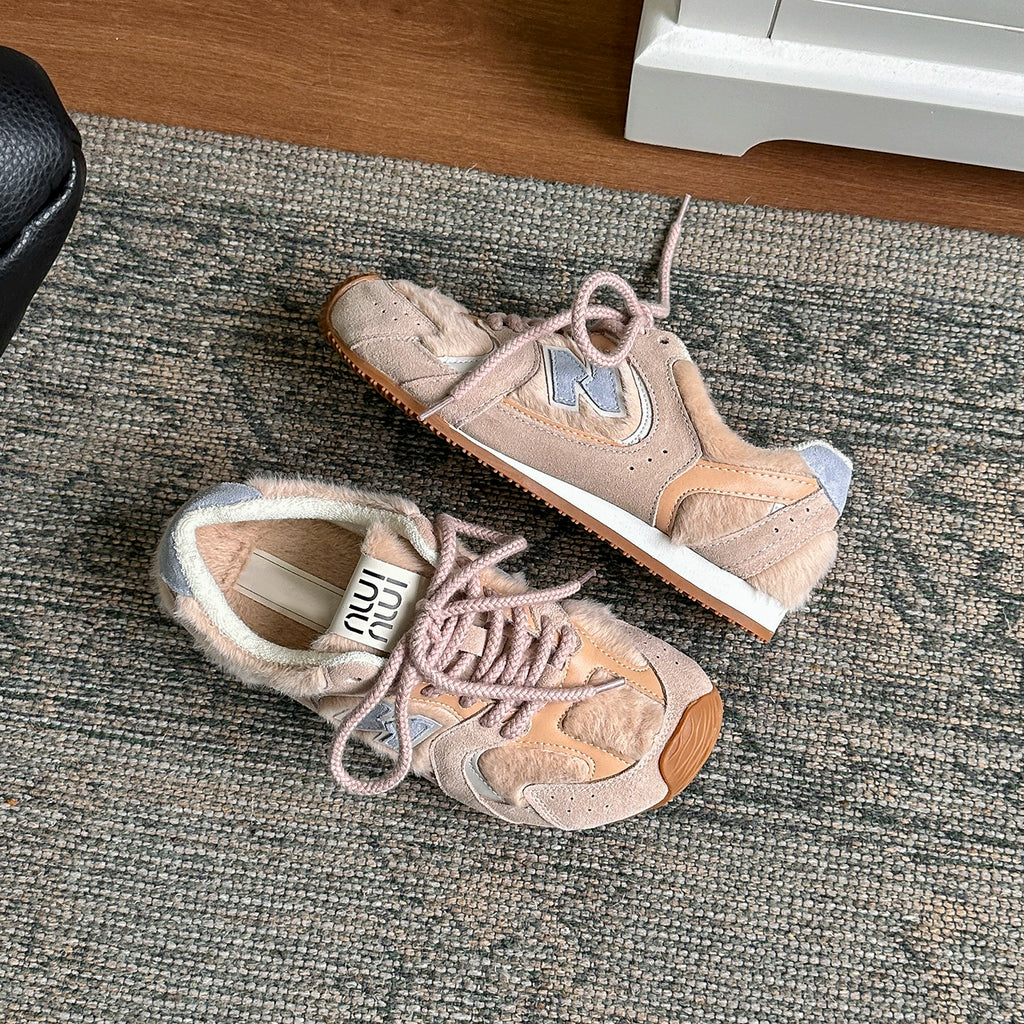 Lidaren Produced Leather Casual Fleece Warm Forrest Gump Shoes