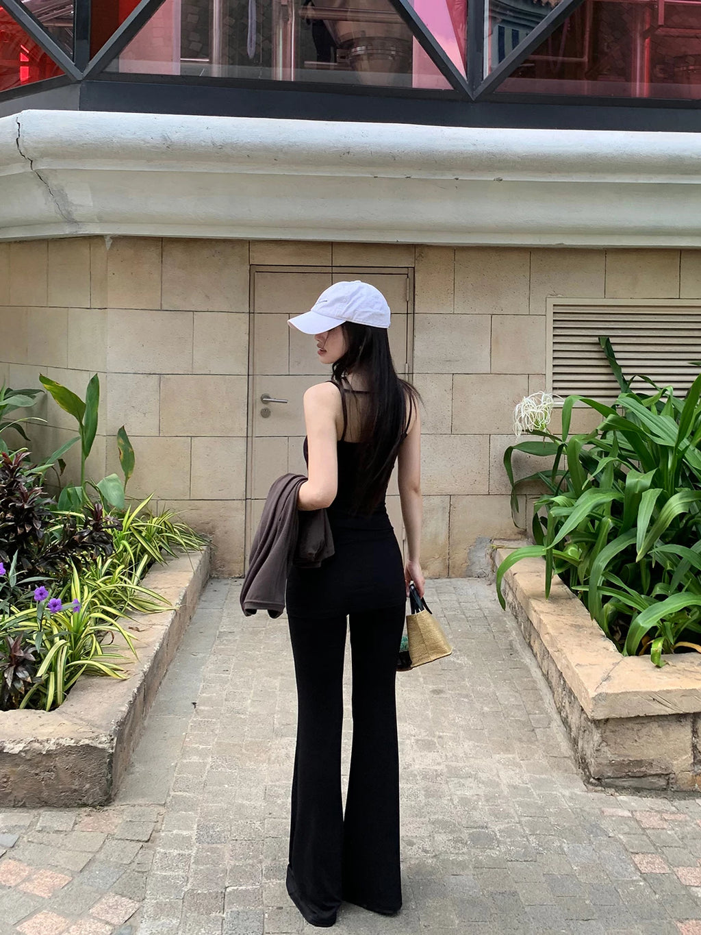 Pusumede Lazy Long Sleeve Blouse Suspender Pants Set