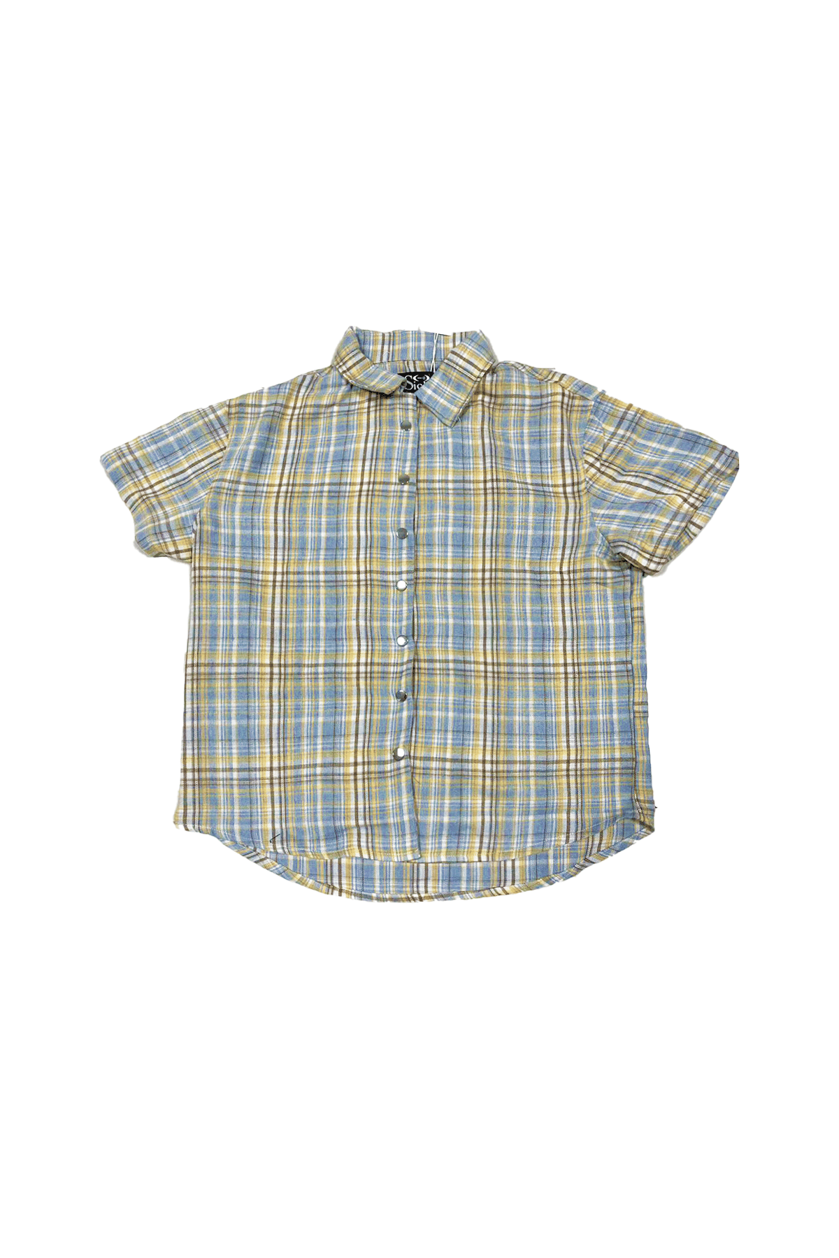 [Clearance] So Sick 24SSvintage custom plaid flannel short-sleeved shirt plaid Cleanfit