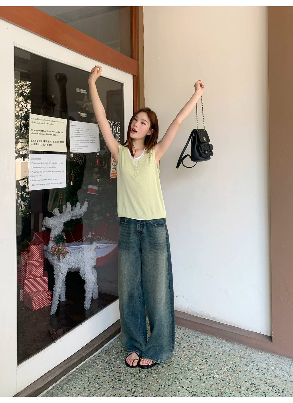 KANO Vintage Wide Leg Straight Pants Jeans