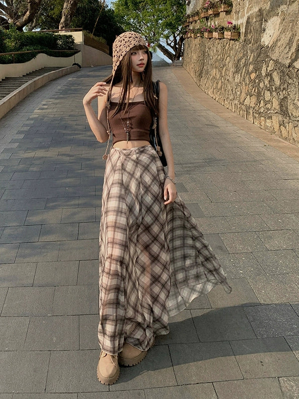 KPSR Plaid Irregular Premium Skirt