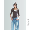 CHANT2nd Tencel Wool Casual Middle Sleeve Tee