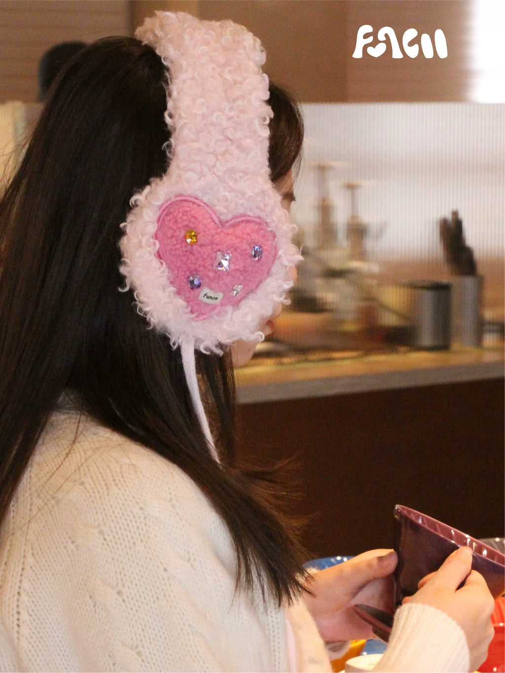 FUNCOO Thermal Diamond Jewelry Foldable Antifreeze Earmuffs
