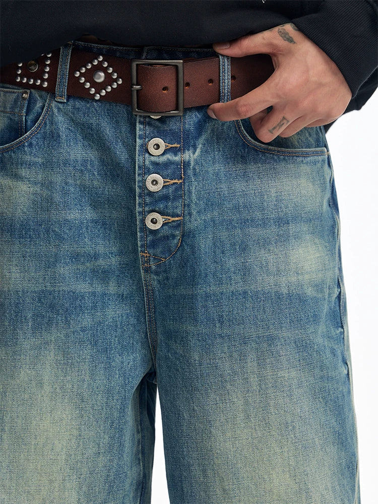 CoosRetro Old Straight Pull Casual Jeans