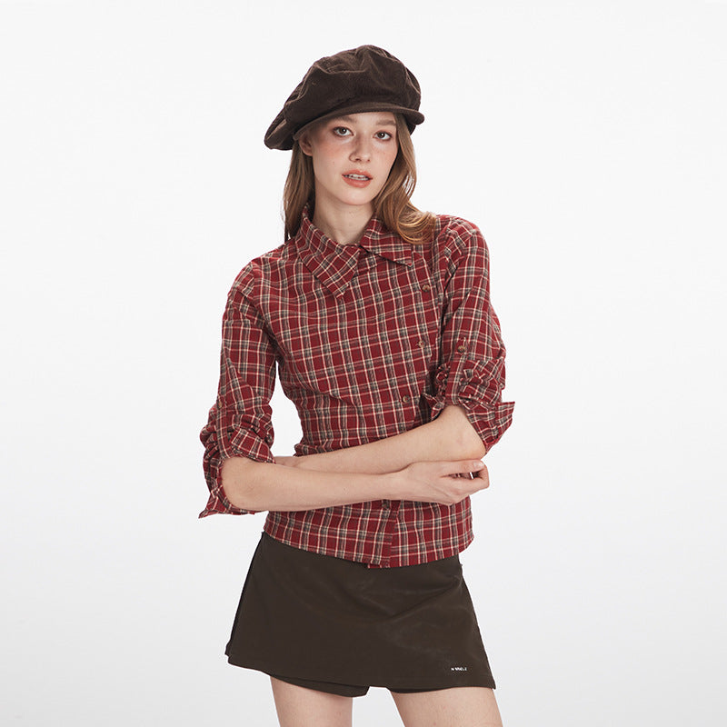 Nariele Vintage Plaid Long Sleeve Shirt