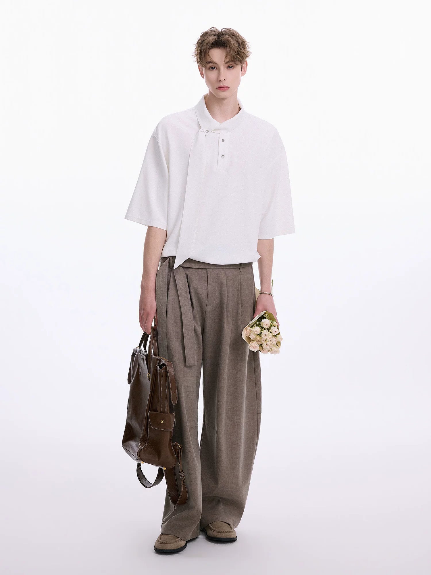 CHOR Casual Neckline Streamer Versatile Lapel Shirt