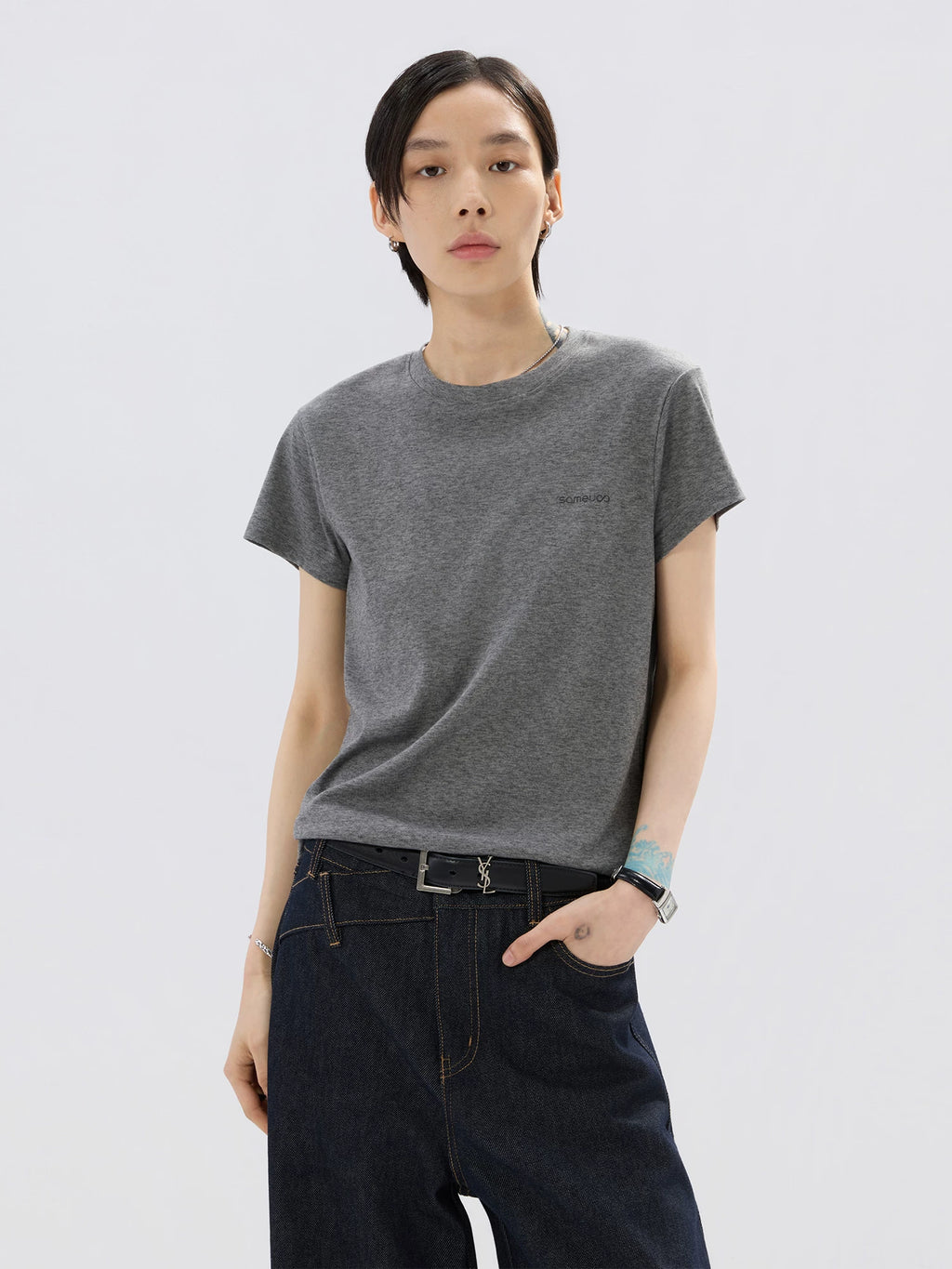 Sameuoo Small Neckline Minimalist Casual Versatile Tee