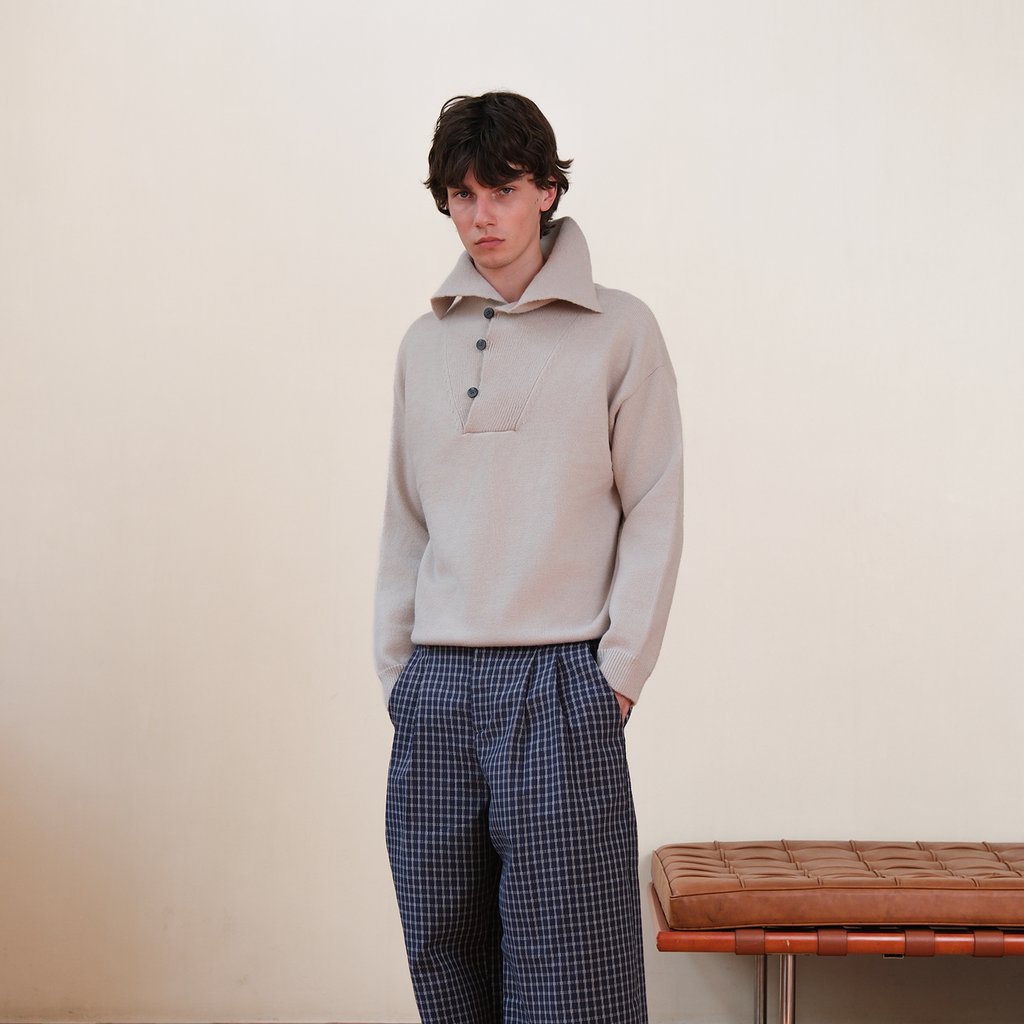 Set for Life Diagonal Turtleneck Side Buckle Knitted Sweater