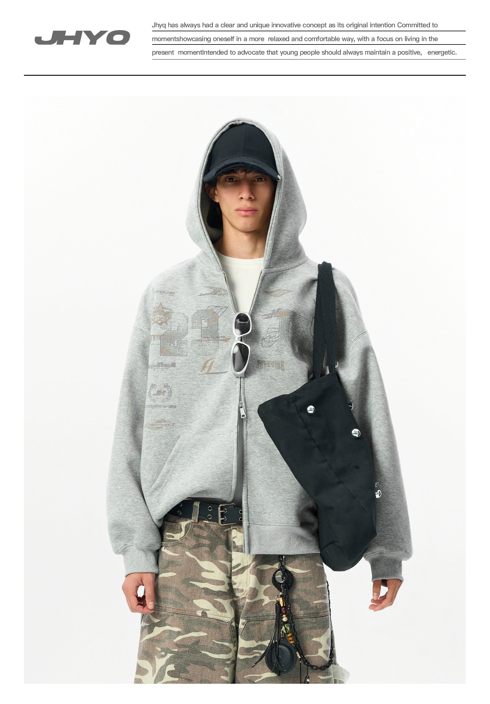 JHYQ Spring Letter Print Hoodie