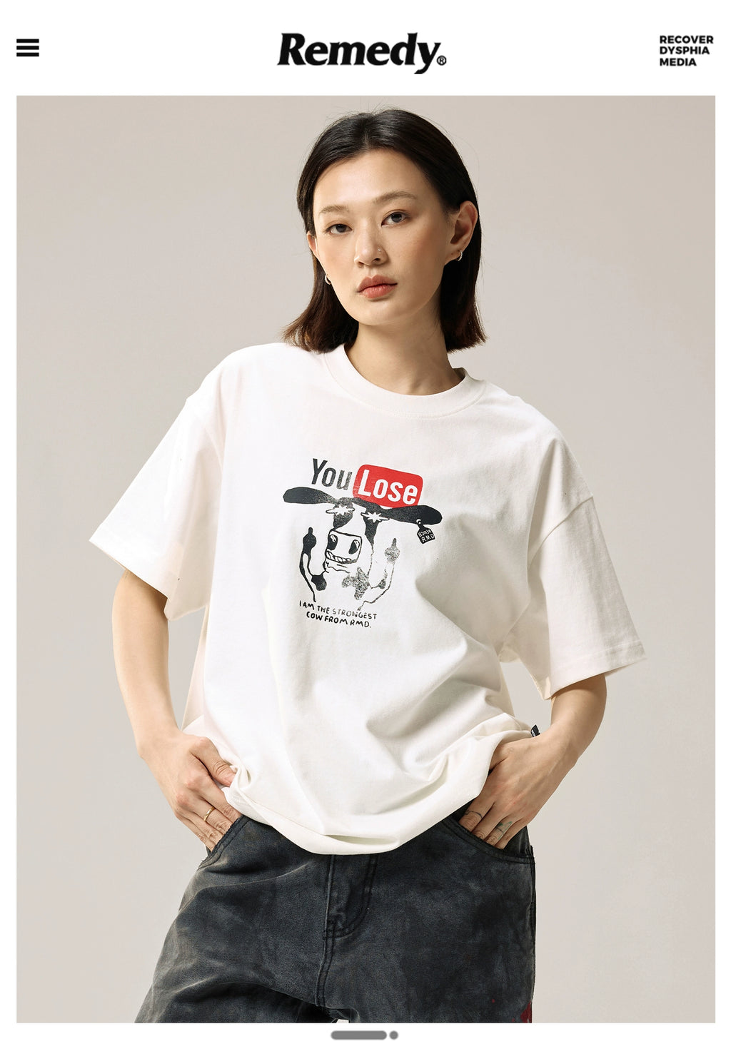 Remedy Guochao Loose Round Neck Tee