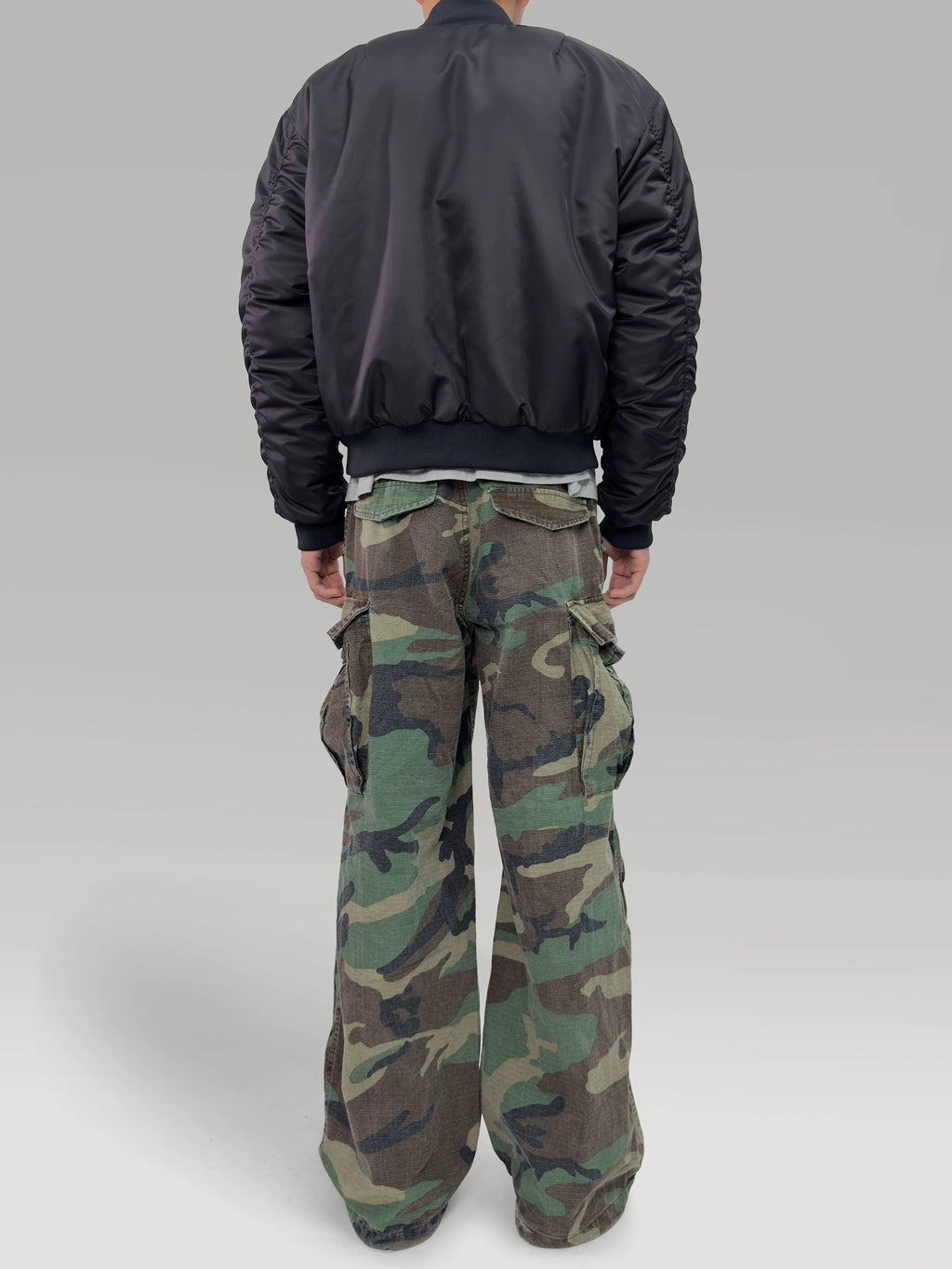PLUS NO LOGO Camouflage Old Wide-leg Overalls